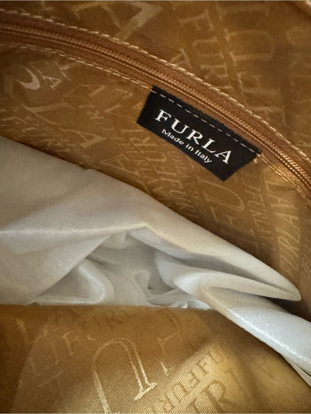 Furla Caramel Leather Tote with silver hardware - Picture 10 of 15